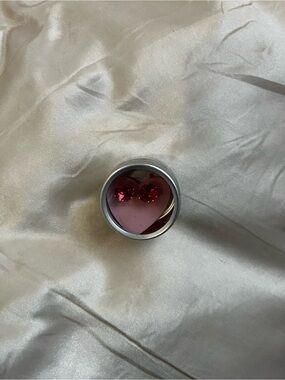 Pink Heart Stud Earrings with Pink Crystal Accents